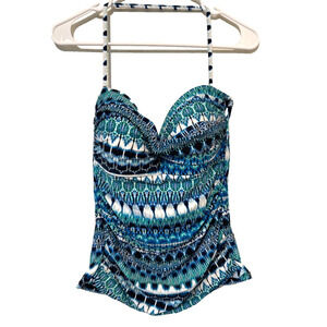 La Blanca Tankini Top Size 12 Bandeau Swim Top Aztec Twist (Strapless Optional)